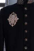 Handcrafted Zardozi Embroidered Applique Patch: Gold/Rose Gold Indian Design