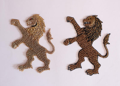 1 pc - Intricate Roaring Lion Embroidered Patch Sew On Patch