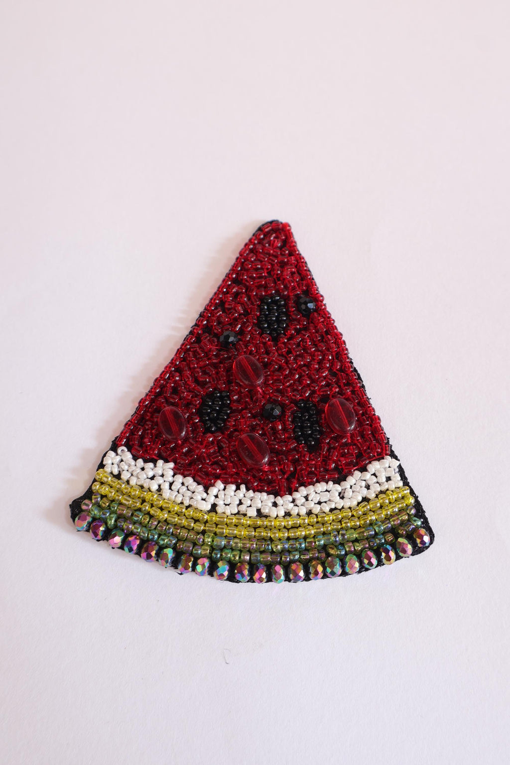 Handcrafted Pear Applique Patch: Beaded Zardozi Embroidery