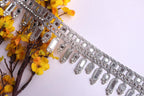 Silver Mirror Lace Trim: Handcrafted Indian Embellishment (4.5cm)