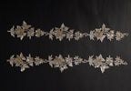 Creme Gold Zardozi Embroidery Floral Applique Patches - Handmade Pair