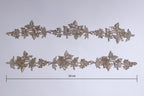 Creme Gold Zardozi Embroidery Floral Applique Patches - Handmade Pair