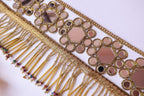 Golden Mirror Fringe Trim, Cutwork Lace, Boho Embellishment, By The Yard
