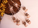 Rose Gold Pearl Latkan Tassels: Indian Bridal Blouse Accessory - 1 Pair