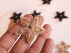 Rose Gold & Black Beaded Star Applique Patches - 10 Pc (5 cm)