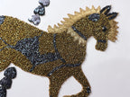 Beaded Sequin Horse Applique Patch: Indian Embroidered Artwork