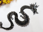 Embroidered Dragon Patch: Handmade Indian Applique, Golden Silver Detail