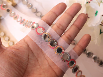 9 Yards Sequin Mirror Trim: Indian Sari Ribbon Lace, 2cm Wide