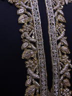 Zardozi Embroidered Neckline Patch with Sleeves: Floral Applique