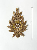 Set of 5 Antique Gold Zardozi Applique Patches: Indian Embroidered Sequins