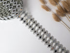 Silver Mirror Cutwork Lace Trim: Indian Sari Border, DIY Sewing (4cm Wide)