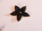 Rose Gold & Black Beaded Star Applique Patches - 10 Pc (5 cm)