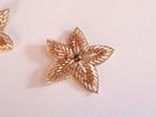 Rose Gold & Black Beaded Star Applique Patches - 10 Pc (5 cm)