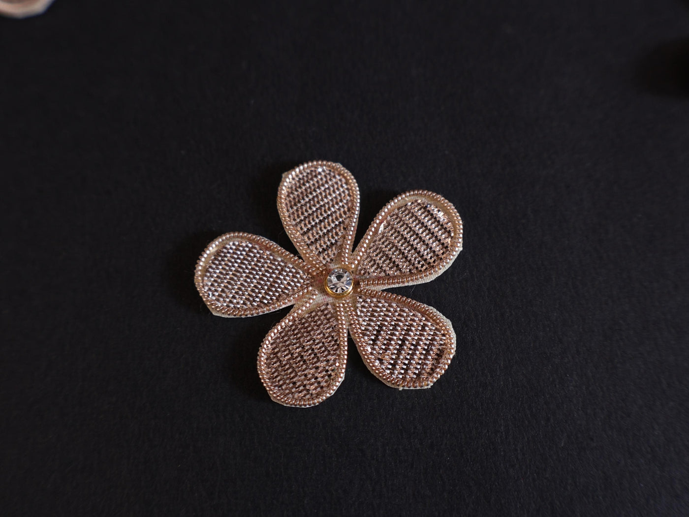 25 Rose Gold Floral Gota Applique Patches: Indian Sewing Embellishments (35mm)