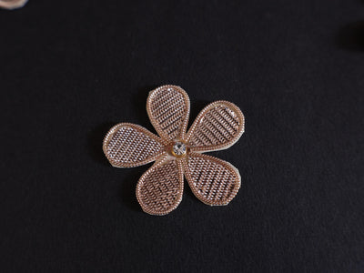 25 Rose Gold Floral Gota Applique Patches: Indian Sewing Embellishments (35mm)