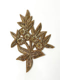 Gold Zardozi Embroidered Applique Patches: Indian Wedding Dress Embellishments (Set of 4)