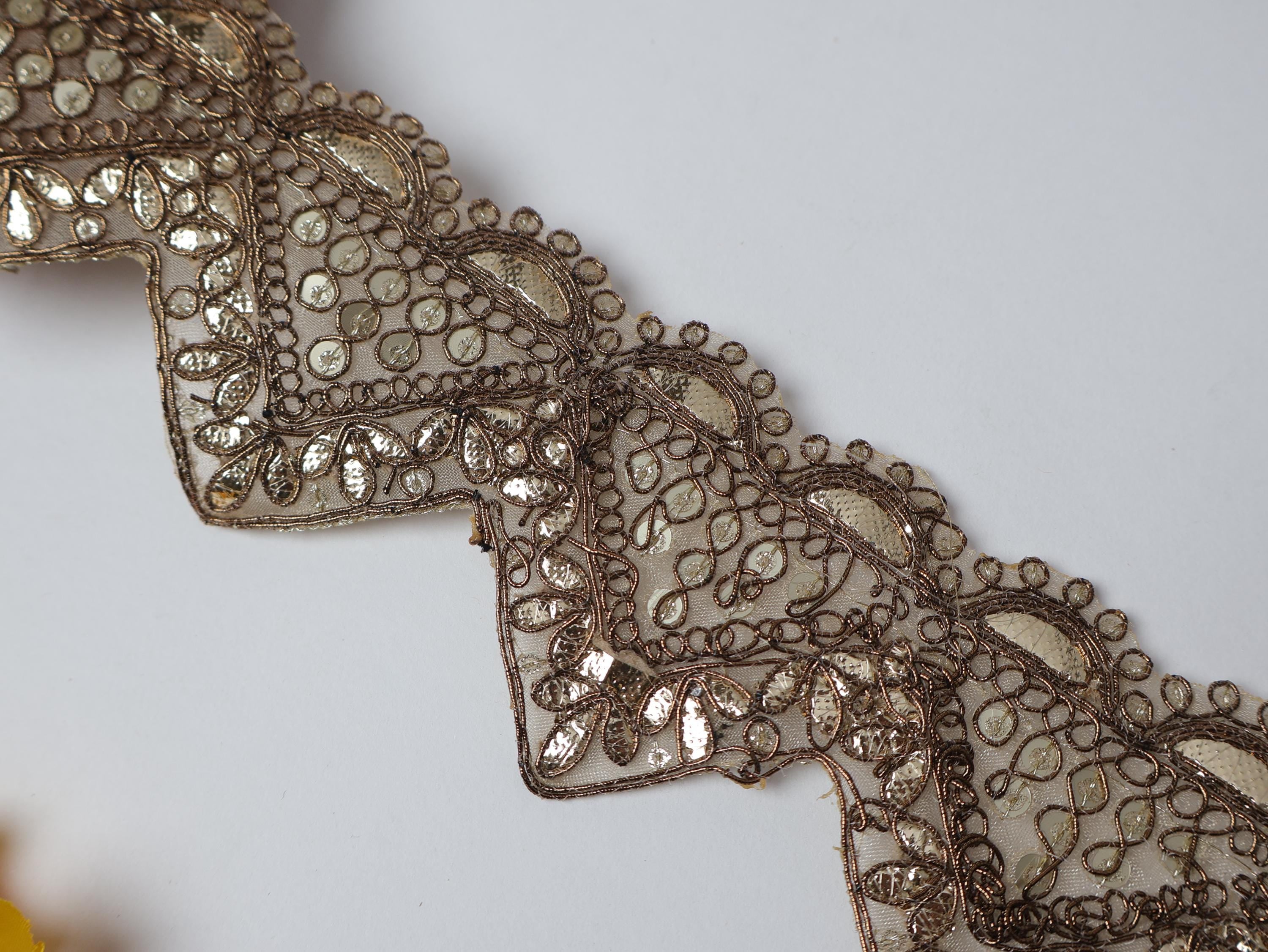 Dark Golden Gota Patti Lace: Embroidered Indian Sari Border (9 Yards)