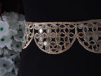 Rose Gold Mirror Trim: Scalloped Cutwork Indian Lace, 1 Yard
