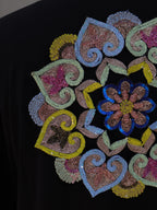 Handmade Zardozi Sequin Patch – Indian Mandala Applique (24cm)