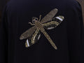Embroidered Dragonfly Applique: Indian Cutdana Beadwork Sew-On Patch (23 x 19 cm)