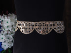 Rose Gold Mirror Trim: Scalloped Cutwork Indian Lace, 1 Yard