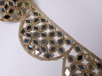 Rose Gold Mirror Trim: Scalloped Cutwork Indian Lace, 1 Yard