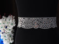 Metallic Silver Mirror Trim: Scalloped Indian Lace Border, 8cm Wide