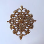 Handcrafted Zardozi Embroidered Applique Patch: Gold/Rose Gold Indian Design