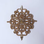 Handcrafted Zardozi Embroidered Applique Patch: Gold/Rose Gold Indian Design