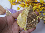Floral Beaded Leaf Applique Patches: Indian Embroidered Sequins, Set of 3