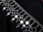 Silver Mirror Zircon Trim: Decorative Lace Embellishment, 5cm Wide