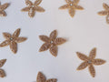 Rose Gold Star Applique Patches: Beaded Indian Embroidery (5cm, 10 Pc)