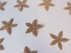 Rose Gold Star Applique Patches: Beaded Indian Embroidery (5cm, 10 Pc)
