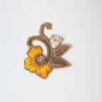 Floral Embroidered Patch: Indian Zardozi Applique (6.5cm)