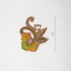 Floral Embroidered Patch: Indian Zardozi Applique (6.5cm)