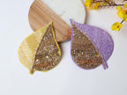Floral Beaded Leaf Applique Patches: Indian Embroidered Sequins, Set of 3