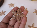 Rose Gold Star Applique Patches: Beaded Indian Embroidery (5cm, 10 Pc)
