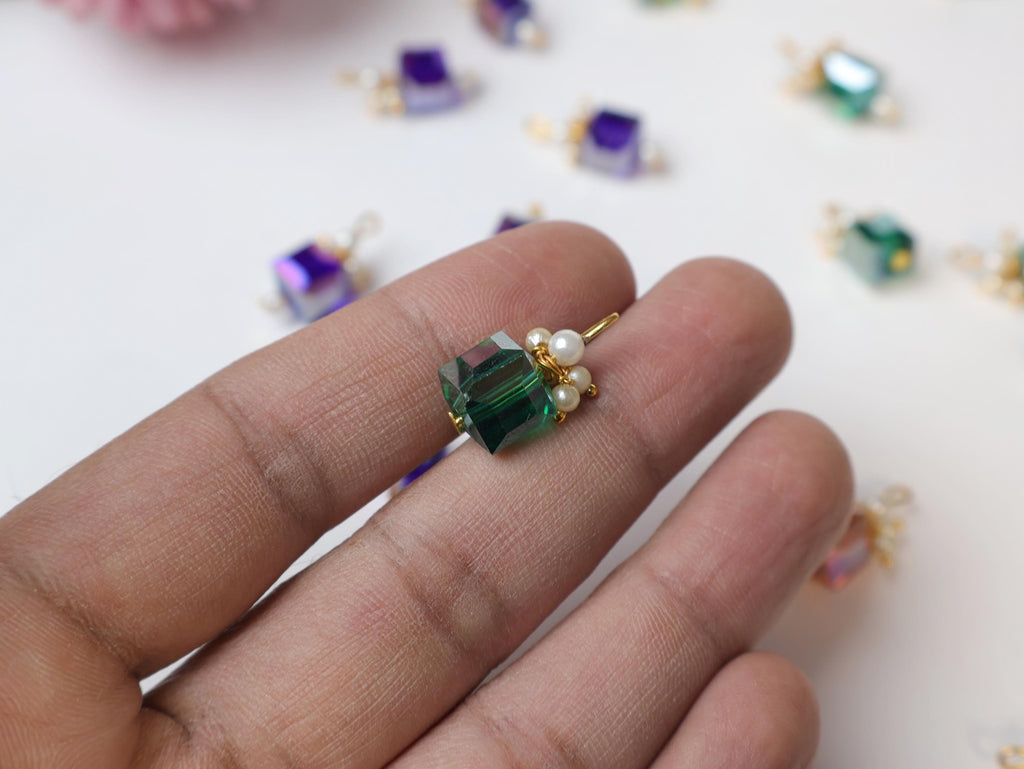 Crystal Cube Tassel Latkan: Sari Dupatta Embellishments (20pcs)