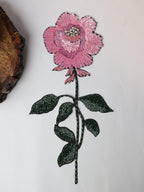 Sequin Rose Patch: Handcrafted Zardozi Applique
