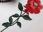 Sequin Rose Patch: Handcrafted Zardozi Applique
