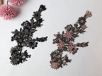 Floral Zardozi Applique Patch: Embroidered Sequins, Beads (27cm)