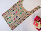 Embroidered Neckline Patch: Multicolor Zari Sequin Indian Applique
