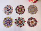 Hand-Embroidered Mandala Patch: Beaded Applique, Sew-On, 15cm