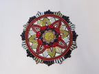 Hand-Embroidered Mandala Patch: Beaded Applique, Sew-On, 15cm