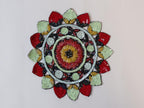 Hand-Embroidered Mandala Patch: Beaded Applique, Sew-On, 15cm