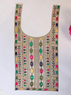 Embroidered Neckline Patch: Multicolor Zari Sequin Indian Applique
