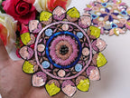 Hand-Embroidered Mandala Patch: Beaded Applique, Sew-On, 15cm