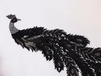 Black Sequin Peacock Applique Patch: Zardozi Embroidered Indian Garment Accessory