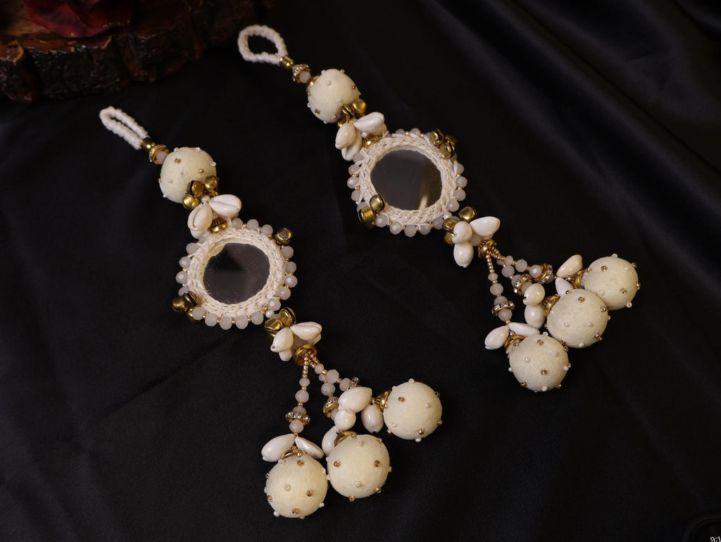 Crystal & Shell Tassel Latkans: Boho Beaded Tiebacks, 20cm