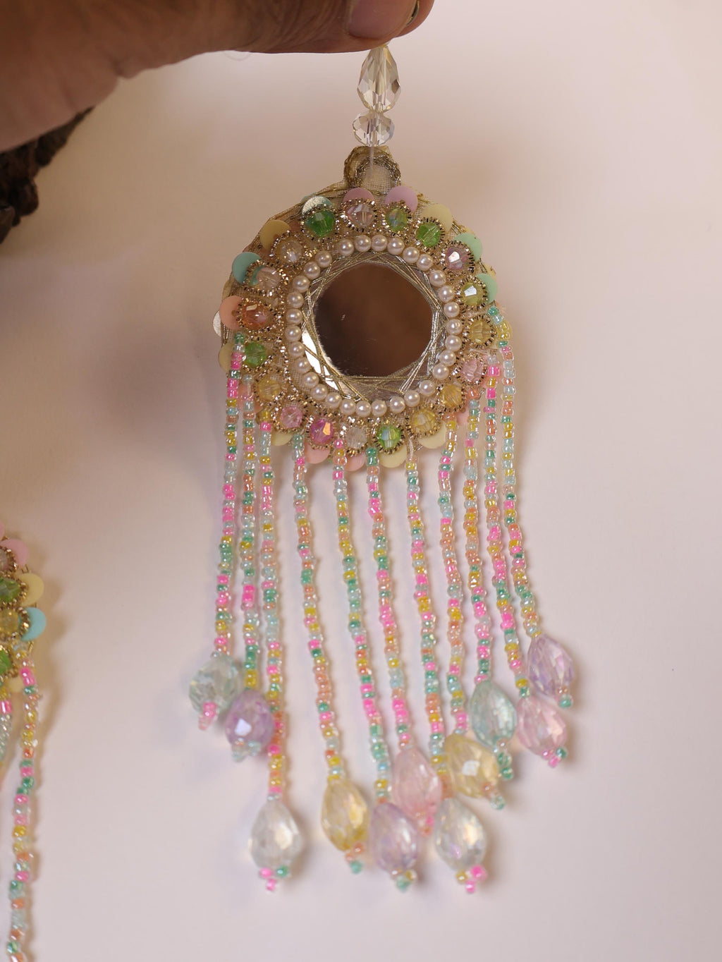Sequin & Crystal Tassel Latkans: Indian Wedding Decor - 16cm